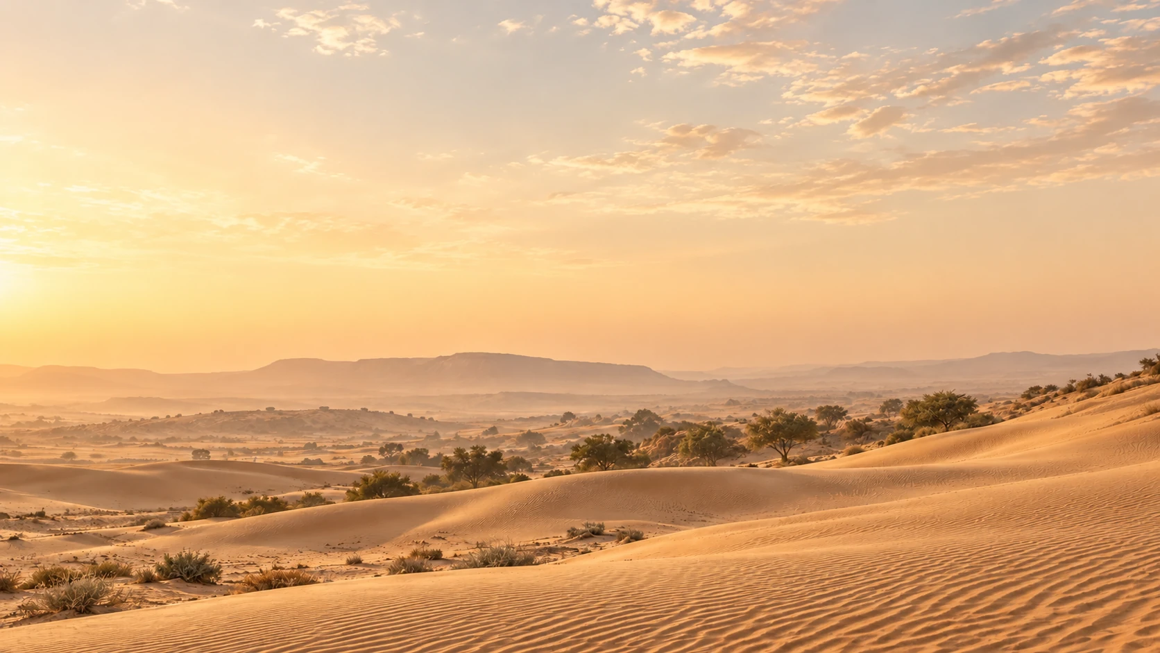 Golden dunes at sunset